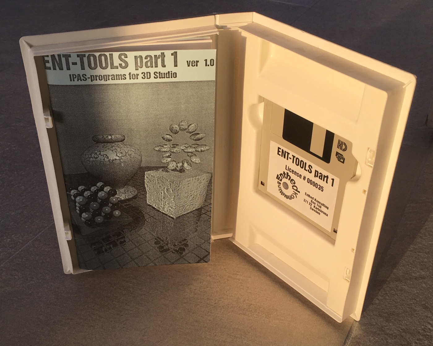 ENT-TOOLS box open showing the diskette