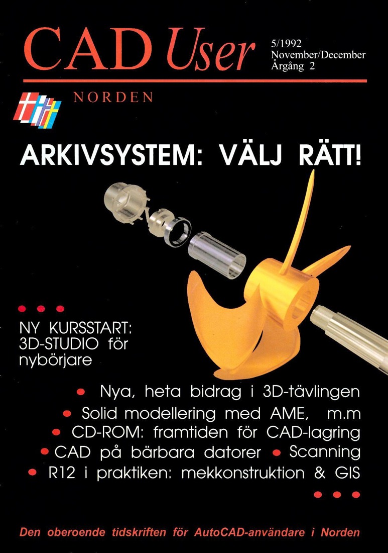 Cover of CAD User Norden 5/1992 featuring the KaMeWa propeller render