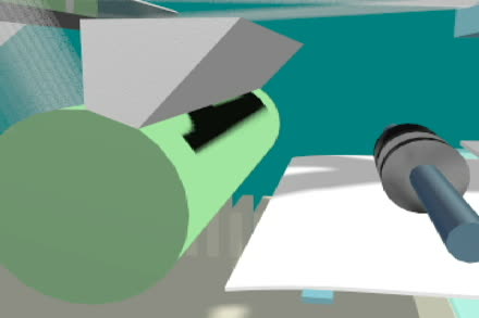 Cutaway inside a laser printer showing drum and rollers